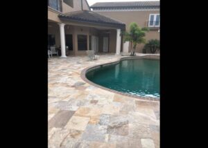 Travertine Swimming pool Deck for a house
