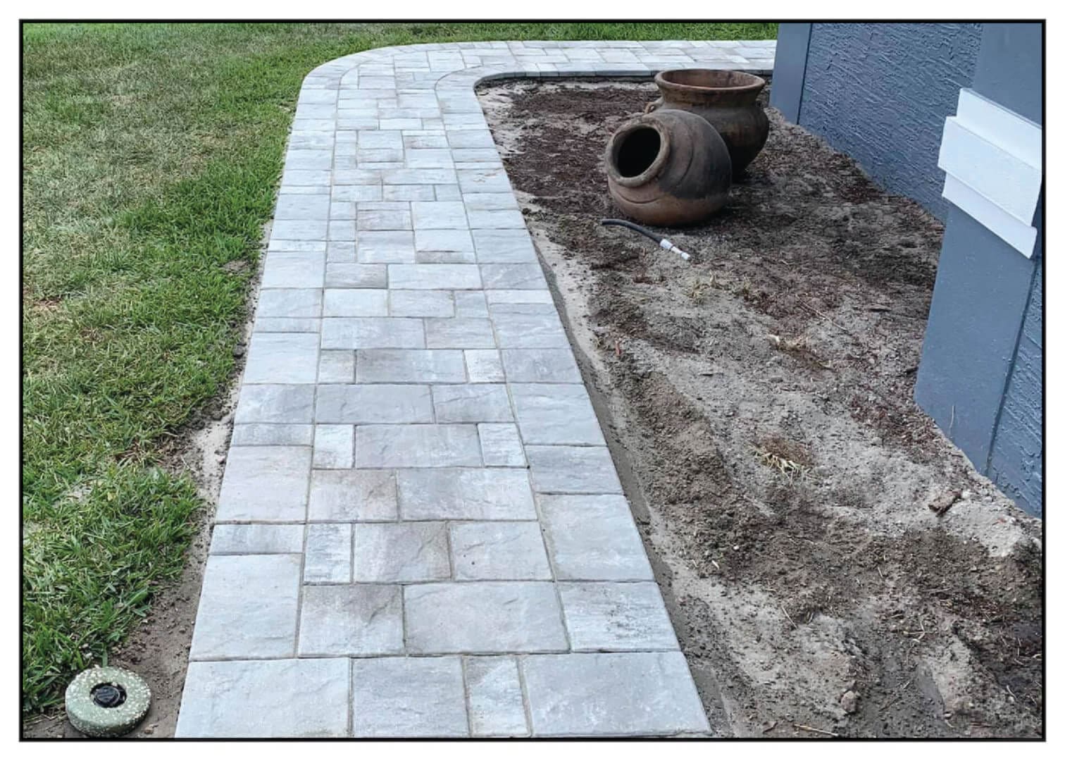 White Pewter Heritage Walkway in a Garden