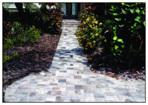 White Tan Charcoal Walk Way with Circle