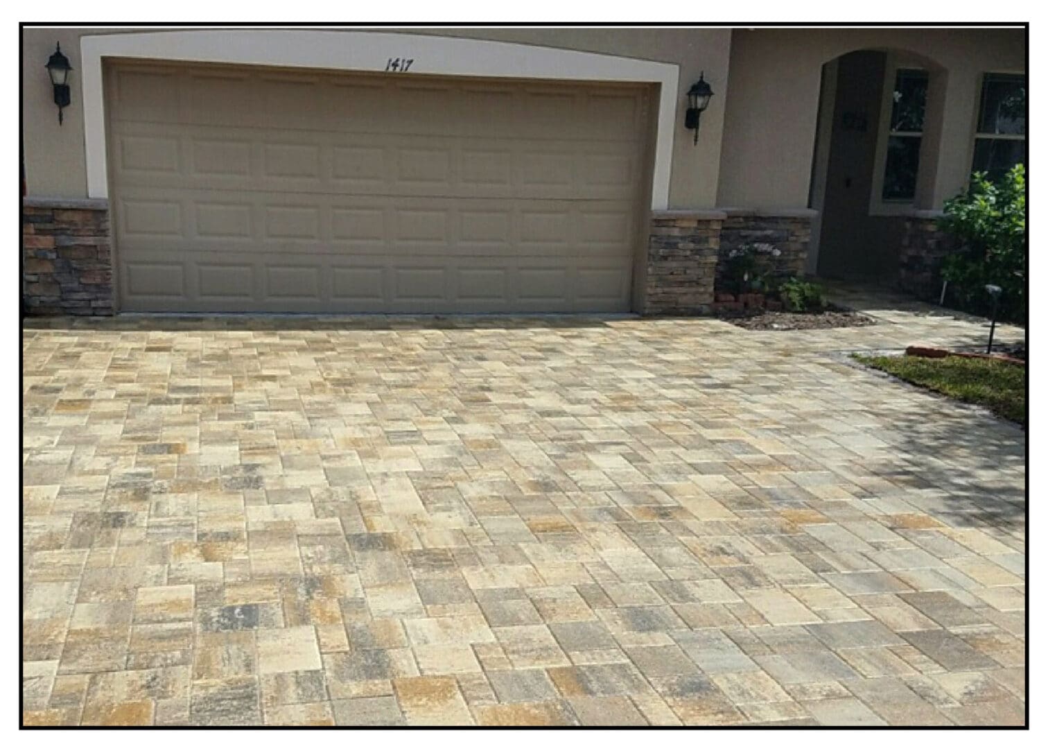 A city stone work job on the driveway