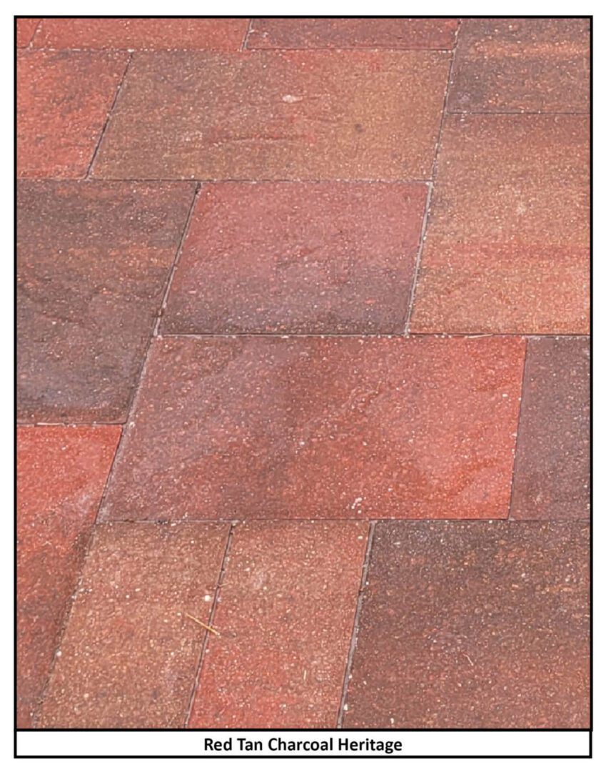 Closeup View of Red Tan Charcoal Heritage