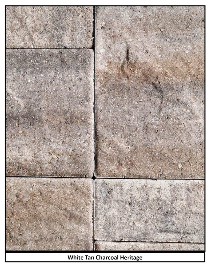 Close view of White tan charcoal heritage