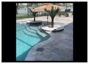 Travertine Stones around the swimming pool