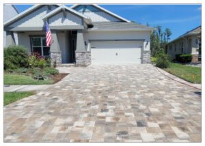 View of the beige color stones in front of the house