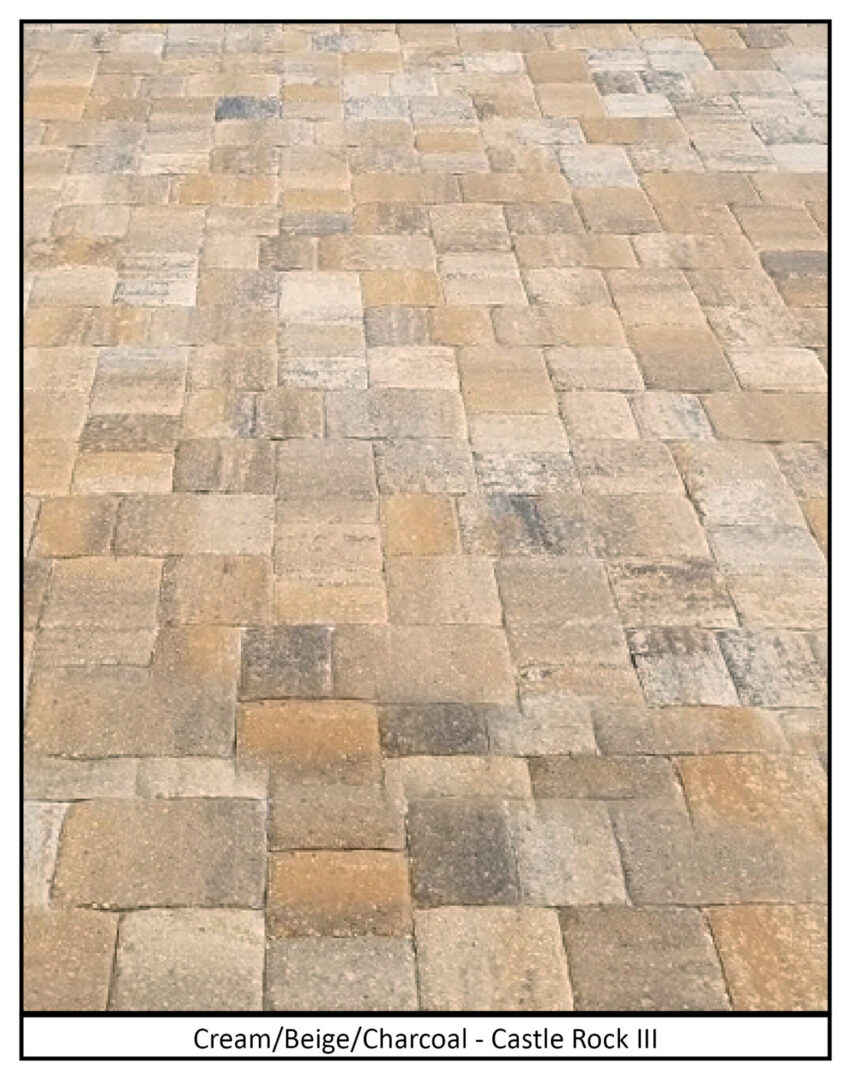 Cream ridge charcoal pavers.