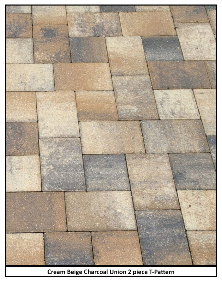 Cream ridge charcoal pavers.