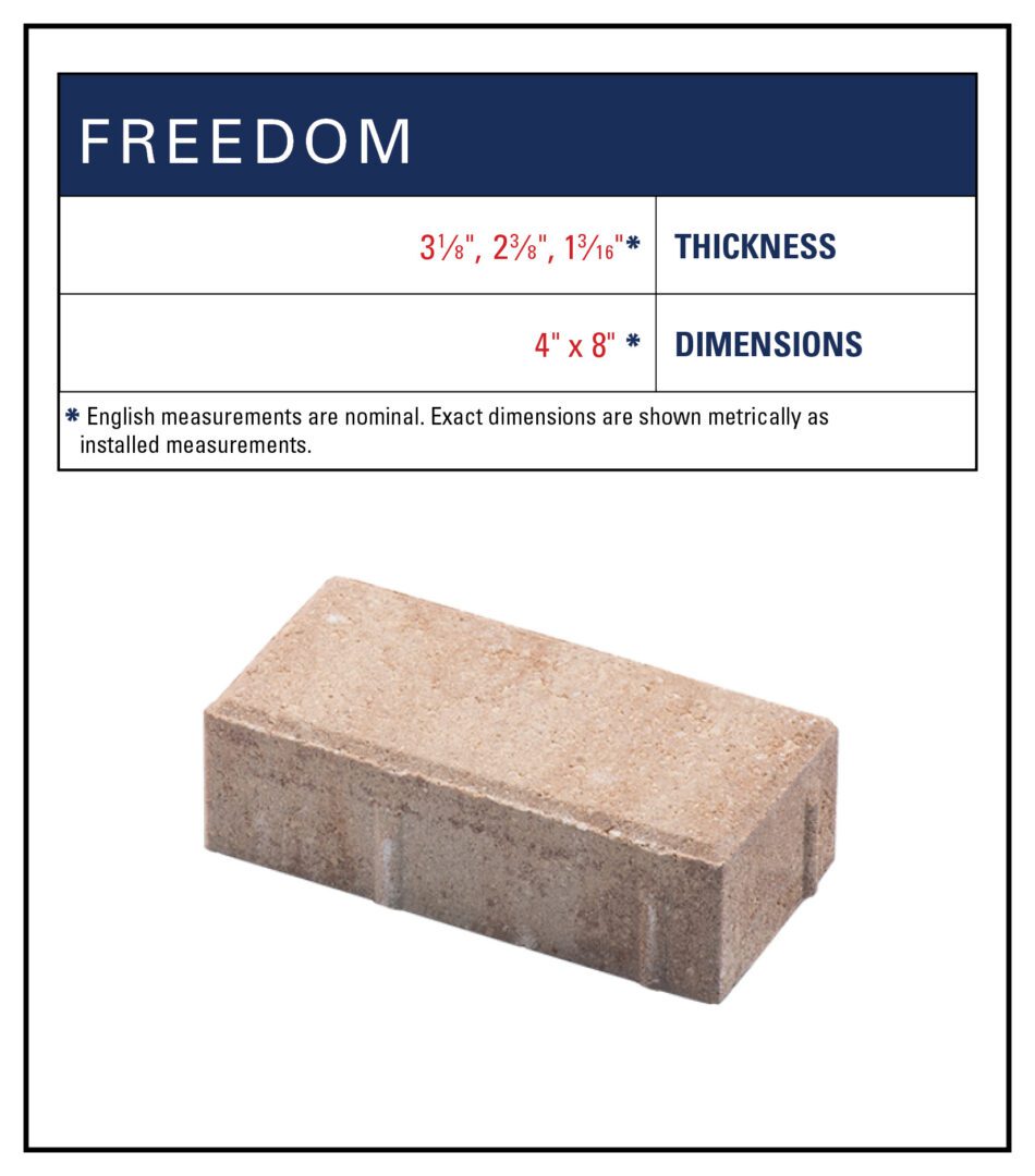 A brick with the word freedom on it.