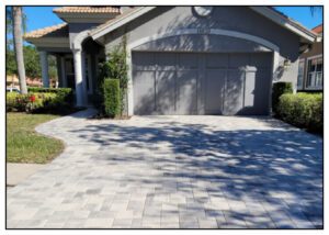 A house with a garage.